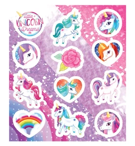 Unicorn Stickers 12 Stickers per sheet Loot Party Bag Filler CHOOSE AMOUNT 1-120 - Picture 1 of 1