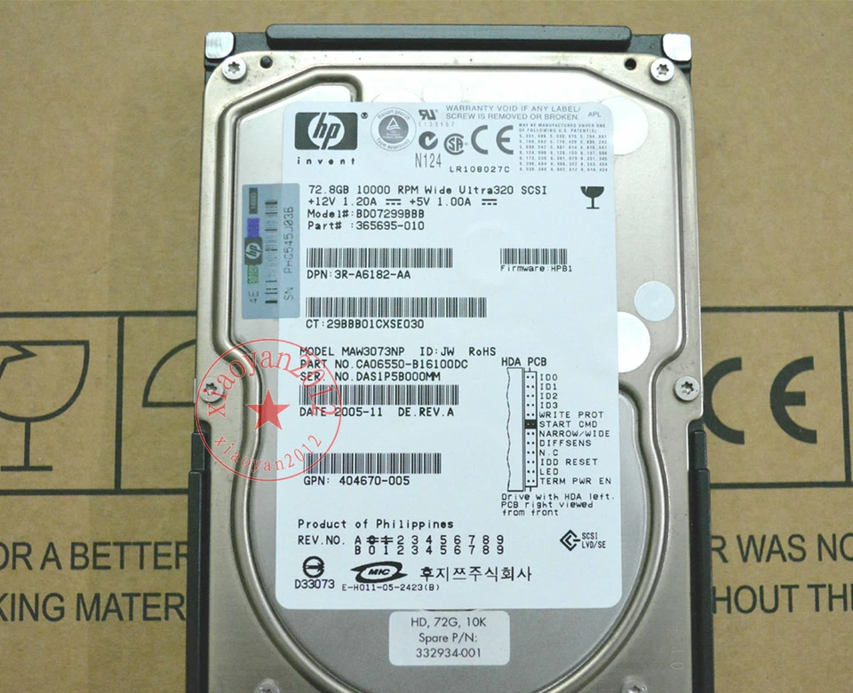 HP 73G BD07299BBB 10K 365695-010 MAW3073NP 68-pin SCSI hard drive - Image 1 of 1