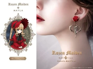 Rozen Maiden Shinku Crimson ICONIQUE EAR OBJET Mainspring Earrings Mayla Japan - Picture 1 of 10