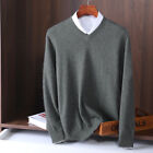 Office Men Fake Two Piece Knitted Top Shirt Sweater V Neck Casual Working Warm