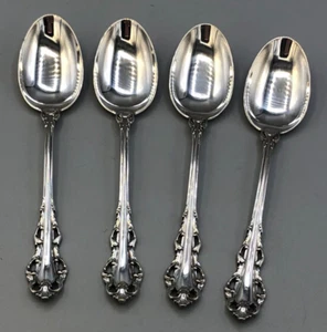 Dresden Scroll by Lunt Sterling Silver set of 4 Demitasse Spoons 4 3/8" - Picture 1 of 3