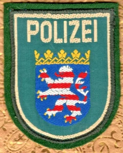 Parche de hombro Police Hessen policía alemana verde/fieltro trasero - Imagen 1 de 2