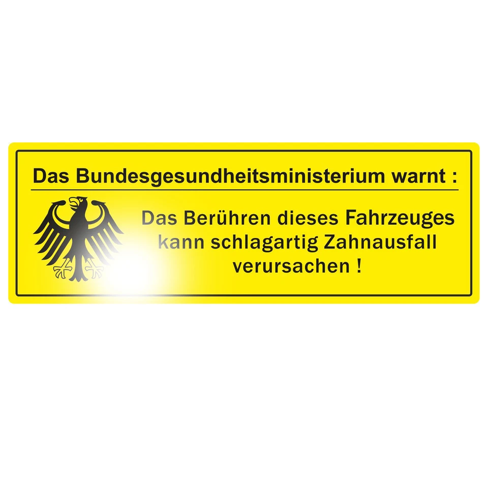  Das Bundesgesundheitsministerium warnt Aufkleber Sticker Tuning Auto US-Cars V8 - Bild 1 von 1