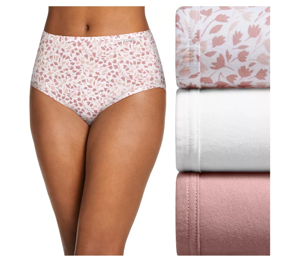 Jockey Elance 100 Hipster Cotton Brief Underwear - 3 White Pair Size 7