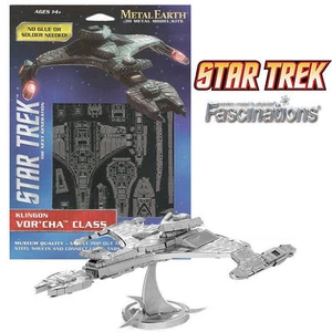 Fascinations Metal Earth Star Trek Klingon Vor'Cha Class 3D acciaio fai da te model kit - Foto 1 di 6