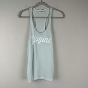 NEW Spiritual Gangster Light Blue Yogini Spell Out Racerback Tank Top Medium - Picture 1 of 7