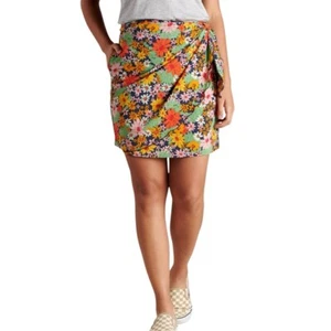 Toad&Co Sunkissed Floral Wrap Skirt Size L Quick Dry UPF Water-Friendly Summer - Picture 1 of 11