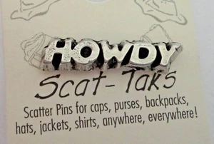 Pewter Texas A&M University ATM Aggie Skat Tie Tack Lapel Pin says Howdy! - Picture 1 of 4