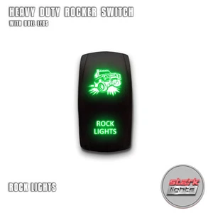 GREEN Laser LED Rocker Switch 5PIN Dual Light 20A ON OFF For Jeep - ROCK LIGHTS - Picture 1 of 6