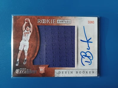 2015-16 Excalibur DEVIN BOOKER Rookie Rampage Jumbo Parche Automático RC RPA ** LEER Foto 1 de 4