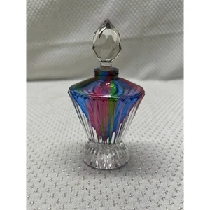 One (1) Rare Vintage Rainbow Glass Crystal Perfume Scent Bottle Bohemian Prism - Picture 1 of 7
