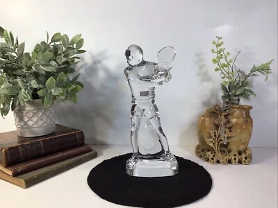 "Estatua/escultura masculina de jugador de tenis de cristal de baccarat ~ 9,25"" ~ HERMOSA ~" Foto 1 de 4