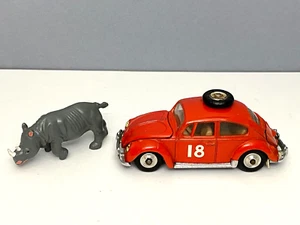 Corgi VW VOLKSWAGON BEETLE East African Safari rally No Box. No. 256 with Rhino - Picture 1 of 11