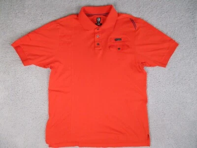 CAVI Polo  Shirt Men’s Large Orange Short Sleeve Pocket Cotton - Image 1 of 4