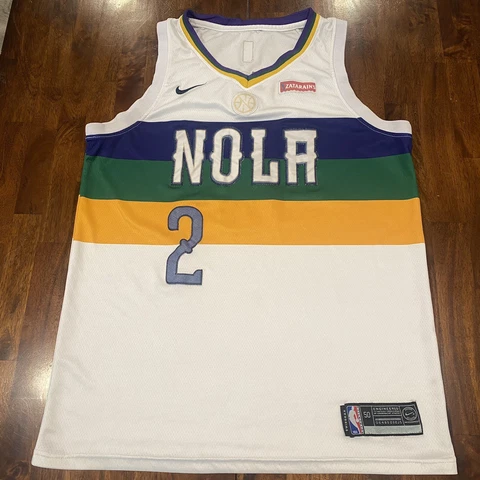 Nike New Orleans Pelicans Lonzo Ball Swingman Jersey Mardi Gras Size Large Cover