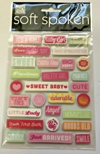 ME & MY BIG IDEAS SOFT SPOKEN EMBELLISHMENTS STICKERS IT'S A GIRL - Picture 1 of 1
