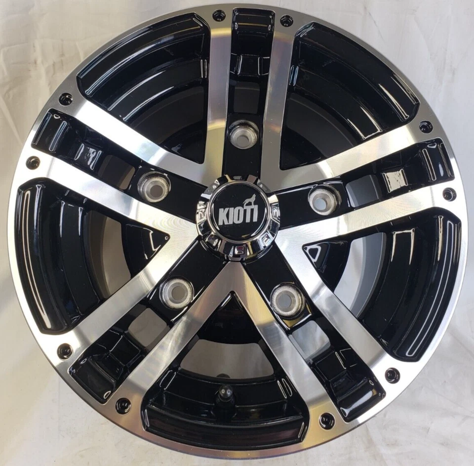 Llanta de aluminio trasera Kioti UTV Mechron / K9 2400 2440 ATV RTV 12x8 5 agujeros negra Foto 1 de 4