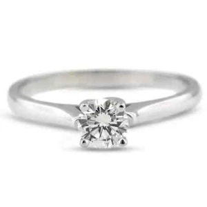 14K White Gold 0.44 Ctw Lab-Created CVD Diamond Solitaire Engagement Ring - Picture 1 of 6