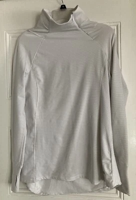 Capa 8 Mujer Atlético Secado Rápido Agujeros Pulgar Blanco Gris Rayas Talla L Foto 1 de 4