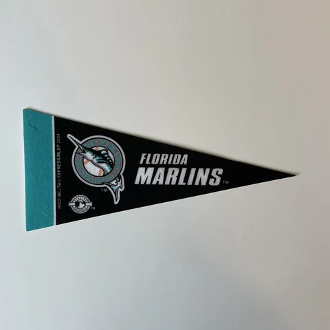 Florida Marlins Vintage Old Logo MLB Mini Pennant 9"x4” Felt Banner Flag Miami Cover