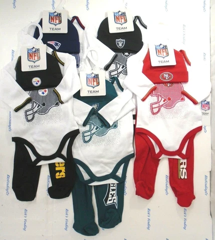 NFL 3 Piece baby infant Long Sleeve Onesie Pants and Cap Set by Gerber Cover