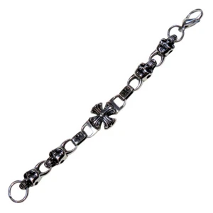 Men's Stainless Steel Skull Cross Bracelet - Picture 1 of 4