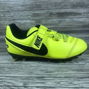 Nike JR Tiempo Rio Volt Soccer Futbol Cleats Youth Size 12C Yellow 919192-707