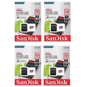 New SanDisk ULTRA A1 16GB 32GB 64GB 128GB UHS-1 Micro SDHC Flash Card TF 100MB/s - Picture 1 of 21