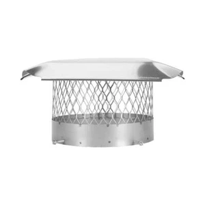 10 in. Round Bolt-On Single Flue Chimney Cap Top Mount Stainless Steel Cage - Picture 1 of 5