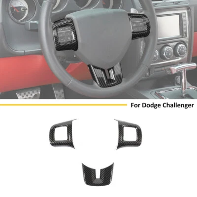 3x Steering Wheel Cover Trim Carbon Fiber for Dodge Charger/Durango/Dart 2009-14 - Image 1 of 4