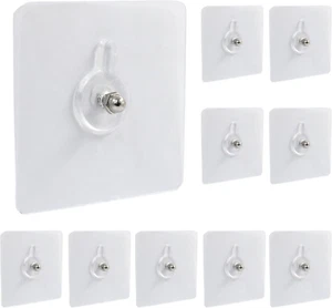 10Pcs Self-Adhesive Hooks without Nails, Heavy Duty Wall Hooks for Hanging, Scre - Picture 1 of 5