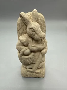 George Carruth GARDENING RABBIT 7" Garden Sculpture Bunny Cast Stone 1994 - Picture 1 of 11