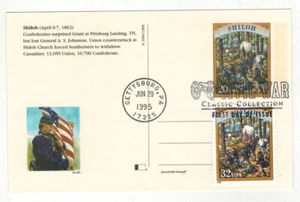 BÜRGERKRIEG POSTKARTE & BRIEFMARKE DUAL FDC 2975E GETTYSBURG 7 SCHLACHT VON SHILOH - Bild 1 von 2