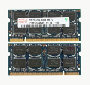 Hynix 4GB 2x 2GB PC2-6400 DDR2-800Mh​z RAM for Dell Latitude D530 531 D620 D630 - Picture 1 of 10