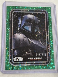 2023 Topps Star Wars Flagship Paz Vizsla GREEN FOIL PARALLEL #d 267/499 Card #33 - Picture 1 of 3