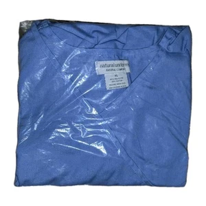 NIP Women's Natural Uniforms Natural Comfort Blue V-Neck Hospital Scrub Top XL - Picture 1 of 3