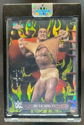2025 Topps Chrome WWE x Cactus Jack Hulk Hogan Black and Yellow Refractor #60 - Image 1 of 2