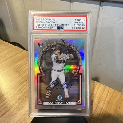 Corbin Carroll 2023 Bowman, Rookie of the Year Favorites Auto, #ROYF-1 (RC) - Image 1 of 2