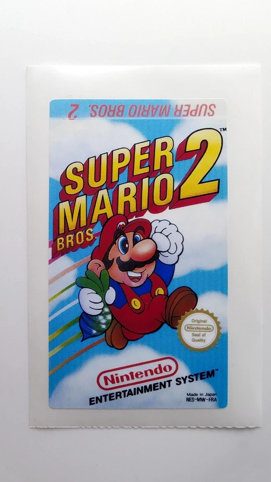 NES Super Mario Bros 2 - Ersatz Label Aufkleber vorgeschnitten - Bild 1 von 1