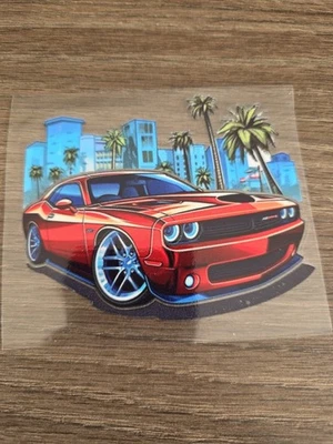 Dodge Challenger Skyline High Quality Waterproof Raised UVDTF Window Decal 4in - Image 1 of 4