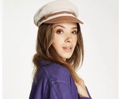 Gorra Brixton Kayla Beige Gamuza Cuero Talla Mediana NUEVA SIN ETIQUETAS Foto 1 de 4