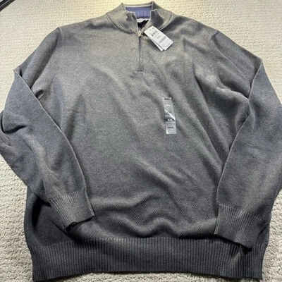 Suéter Club Room Para Hombre Cuarto de Cremallera Mezcla de Lana Merino Talla 2XL Gris Nuevo con Etiquetas Foto 1 de 4