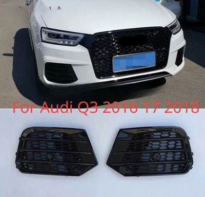 Parrilla antiniebla delantera de nido de abeja negra para Audi Q3 2016 17 2018 Foto 1 de 4