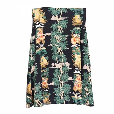 Falda midi Philosophy línea A para mujer negra floral extra pequeña XS Foto 1 de 4