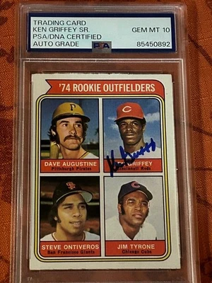 Ken Griffey Cincinnati Reds 1974 Topps Rookie #598 firmado automático PSA 10 RARO Foto 1 de 3