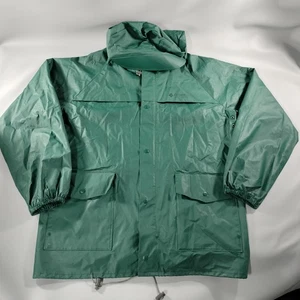 Columbia Sportwear Green Windbreaker Hoodie Raincoat Jacket Mens Size L - Picture 1 of 11