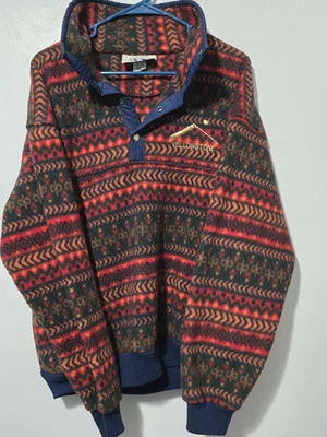 Imagen ártica azteca geométrica azteca de los años 90 polar cuarto botón talla M Foto 1 de 4