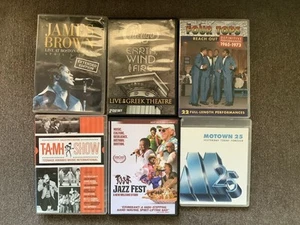 Lot of Jazz/R&B DVDs James Brown Earth Wind & Fire The Four Tops Motown - Picture 1 of 8