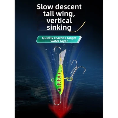 7 4cm 15g Eisangeln Metall Jig Köder für Karpfen Welse mit Naturschwimmen - Bild 1 von 4