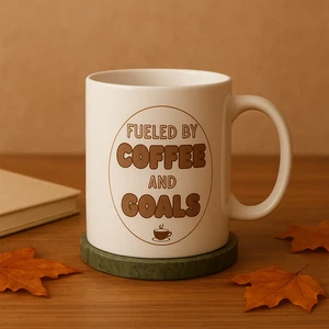 Fueled by Coffee and Goals 11 Oz High-quality Ceramic Mug - Picture 1 of 3